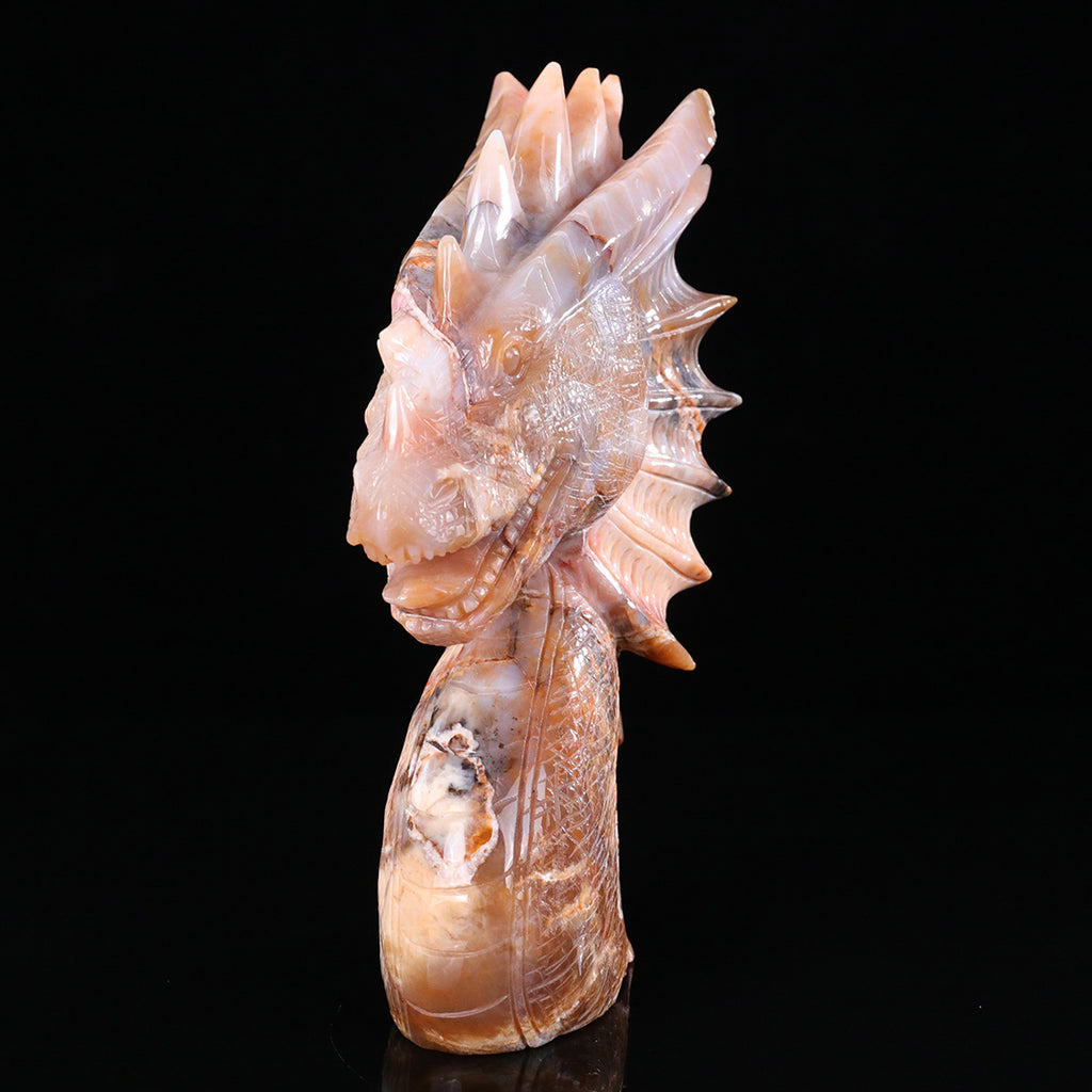 9.0" Yellow Chalcedony Pterosaur Head Carving  #CTC0064