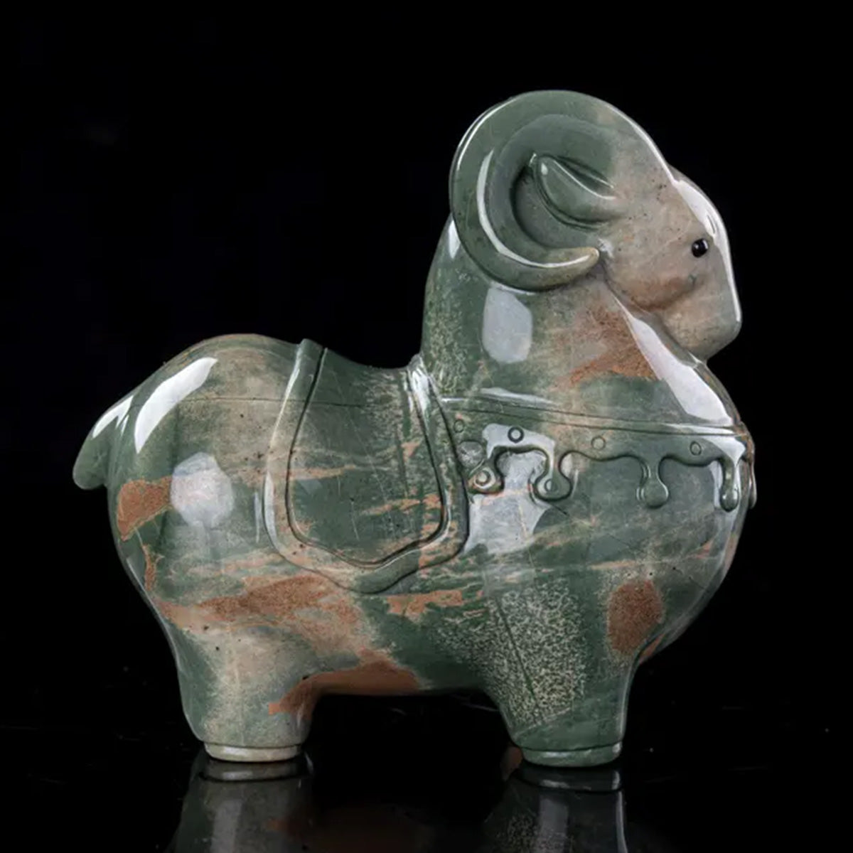 4.7" Jiulong Jade Bighorn Sheep  #CTC0087