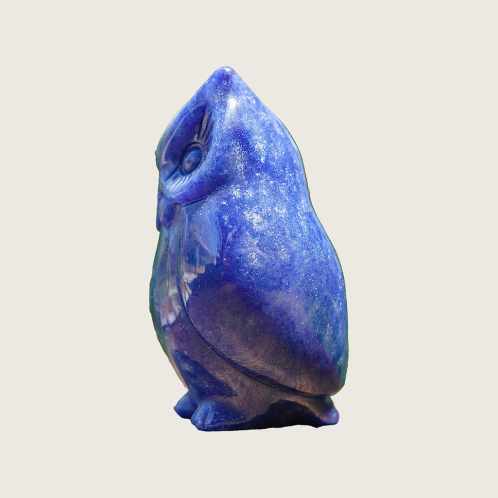 1.2" Blue Aventurine Owl Carving  #CHA0015