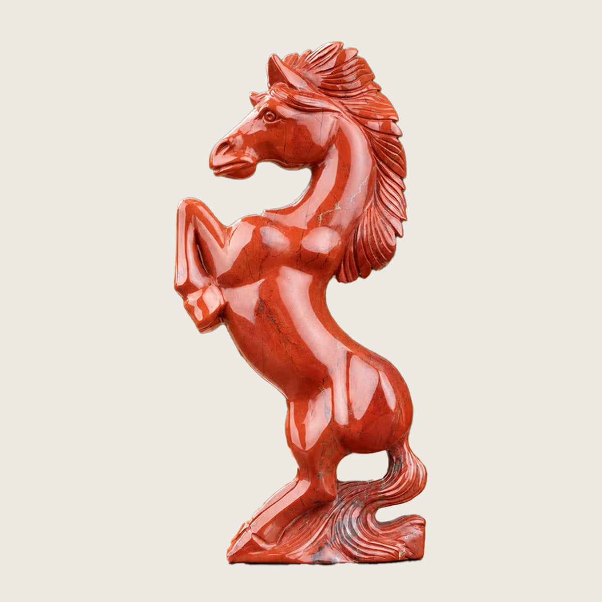 9.0" Red Jasper Crystal Horse Carving  #CTC0027