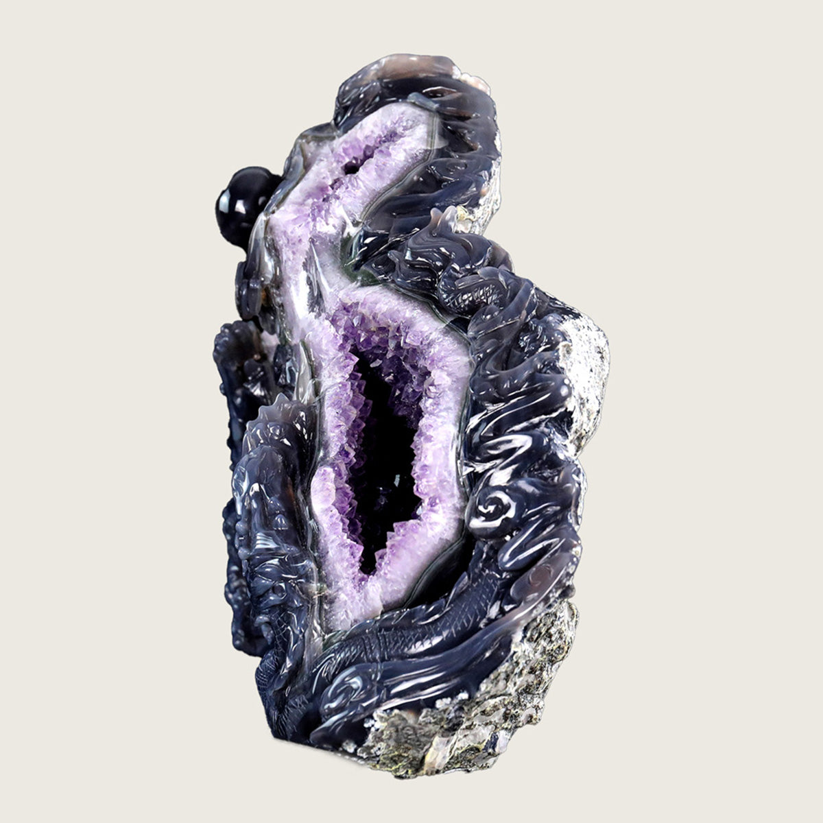 13.0" Druzy Agate Geode Carving  #GDC0004