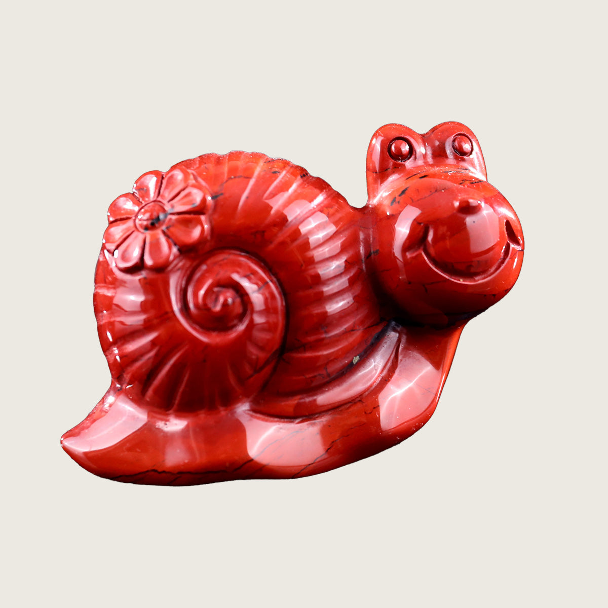 3.0" Red Jasper Snail Carving  #CHA0010