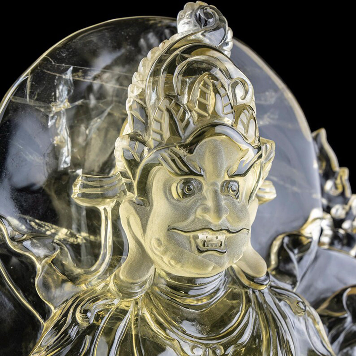 8.2" Golden Citrine Wrathful Wealth Deity  #CTC0084