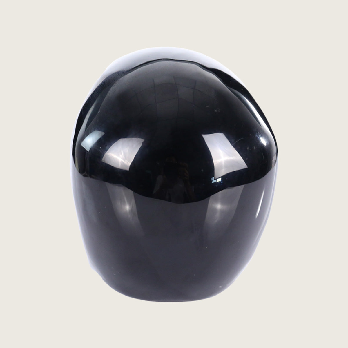 3.0" Black Obsidian Human Skull Carving  #SKH30025