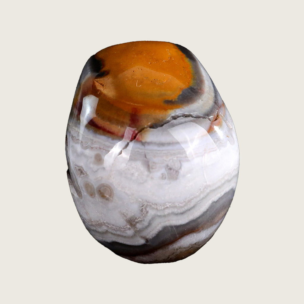 2.2" Red Crazy Lace Agate Human Skull Carving  #SKH22010