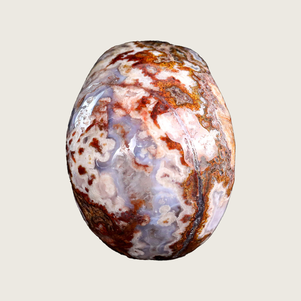 3.0" Red Crazy Lace Agate Crystal Skull Carving  #SKH30033