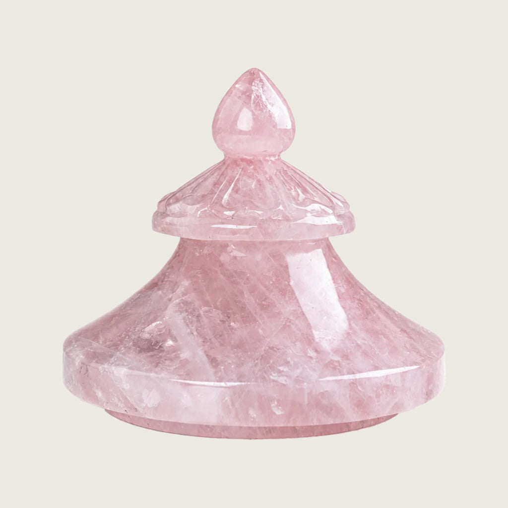 6.0" Rose Quartz Crystal Storage Jar Carving  #CTC0041