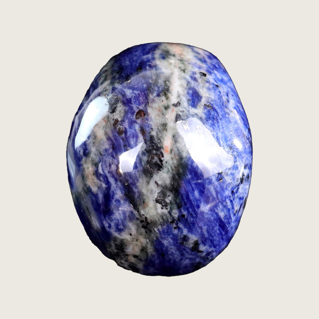3.0" Sodalite Human Skull Carving  #SKH30002