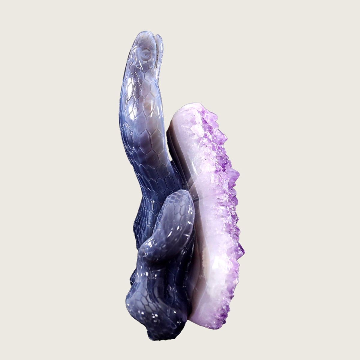 6.6" Druzy Agate Geode Carving  #GDC0009