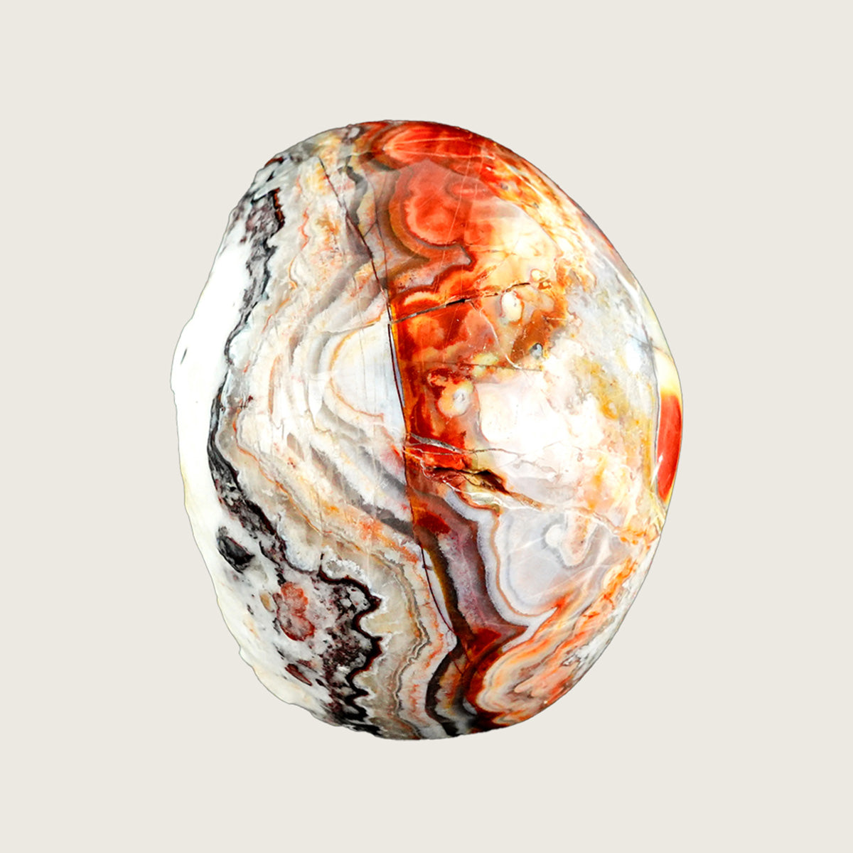 4.5" Red Crazy Lace Agate Crystal Skull Carving  #SKH45018