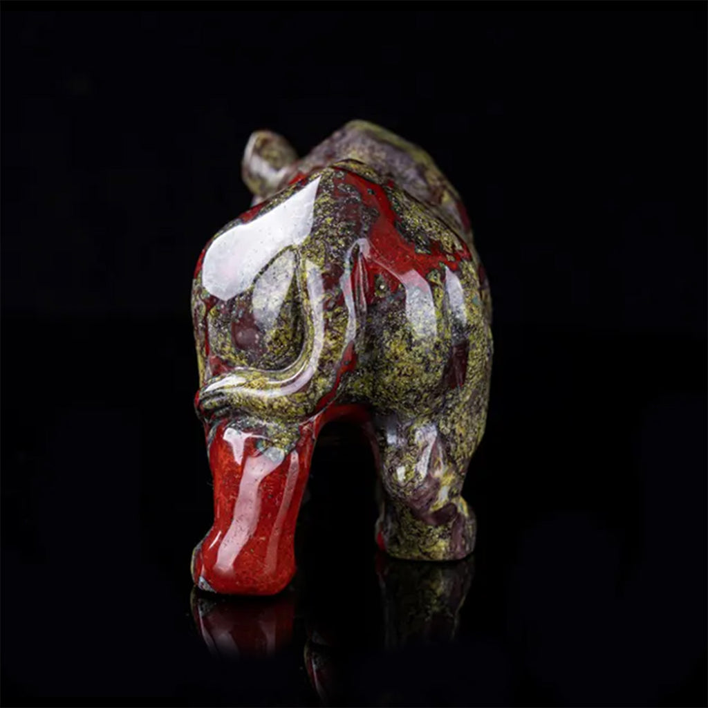 6.0" Dragon Blood Jasper Rhinoceros  #CTC0086
