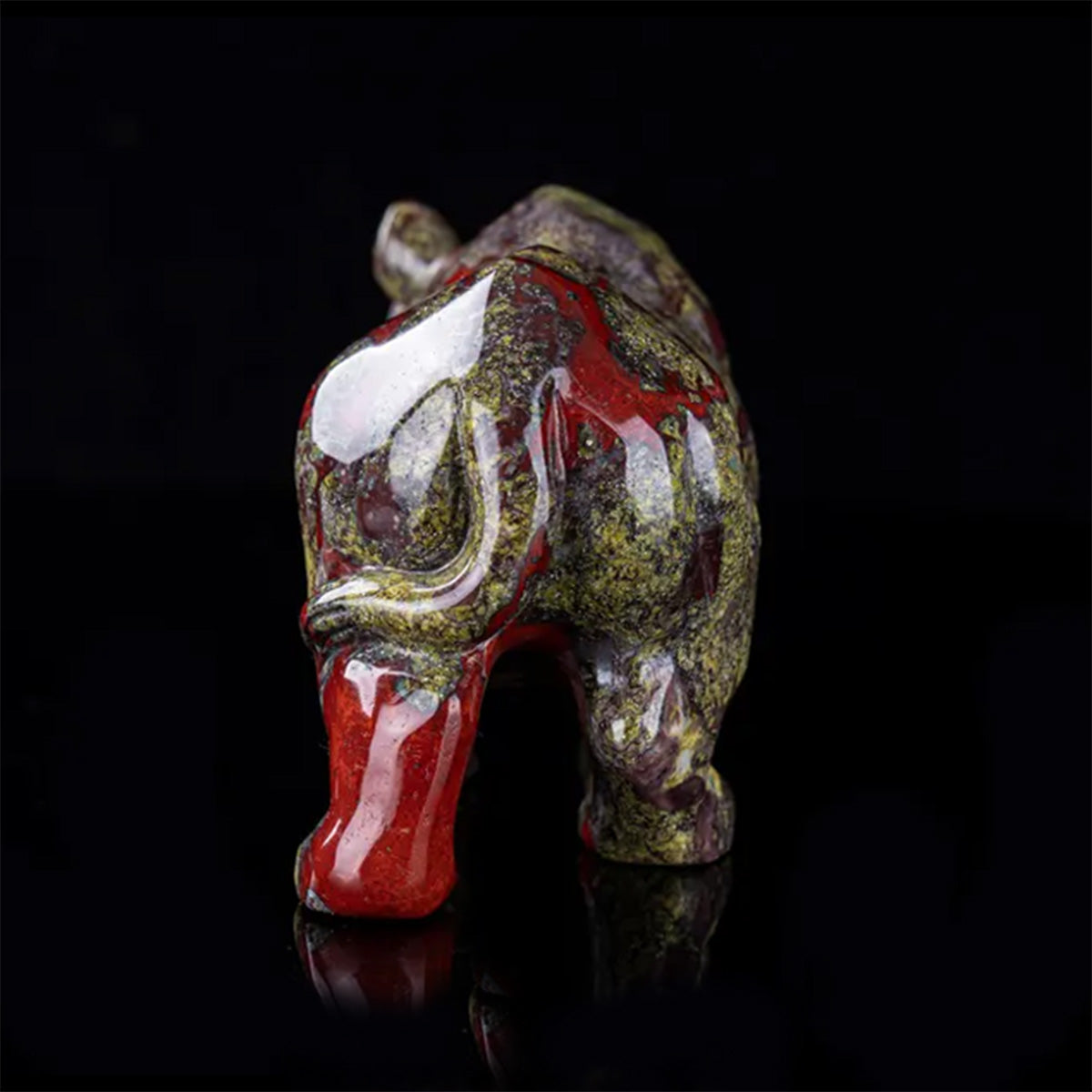 6.0" Dragon Blood Jasper Rhinoceros  #CTC0085