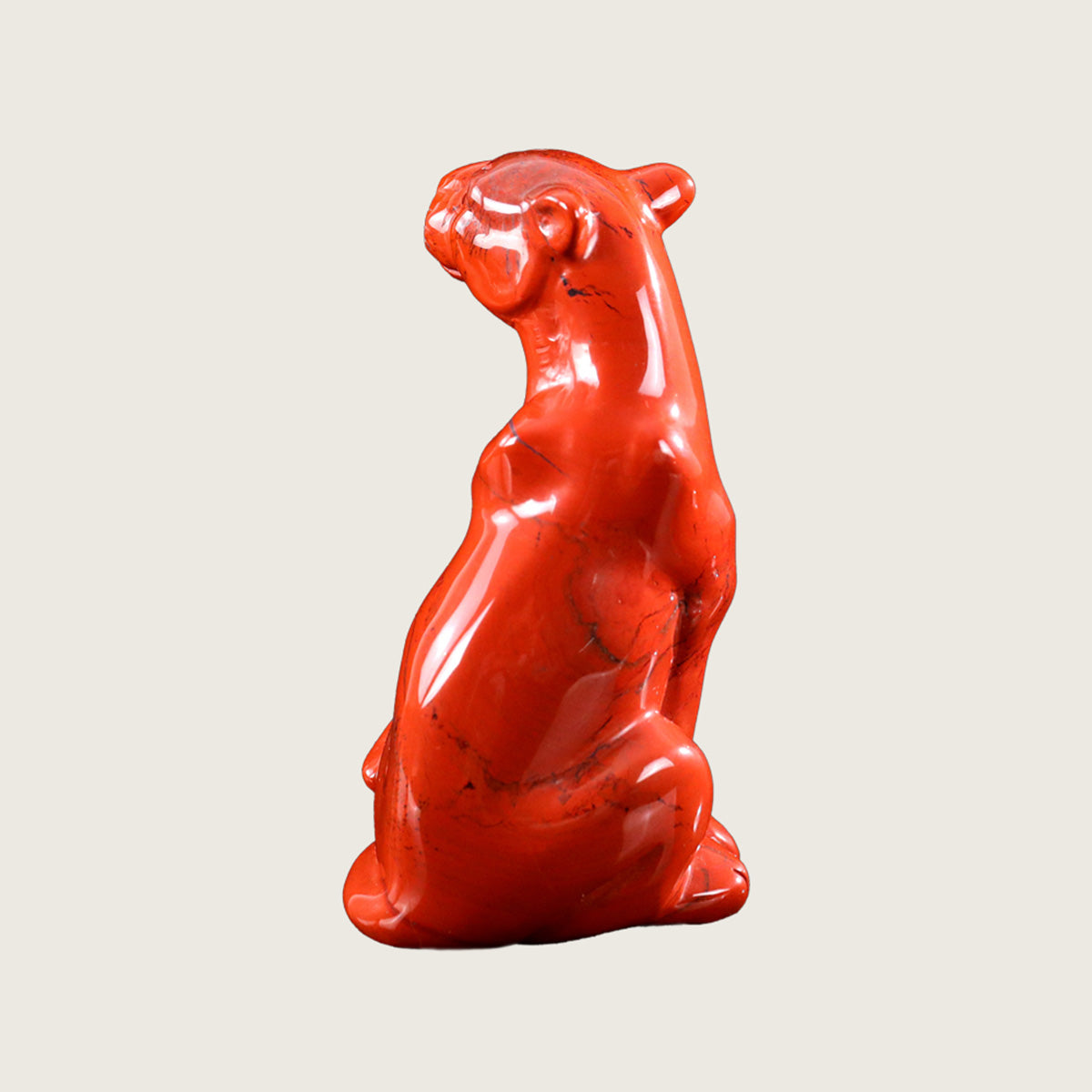 2.5" Red Jasper Leopard Carving  #CHA0021