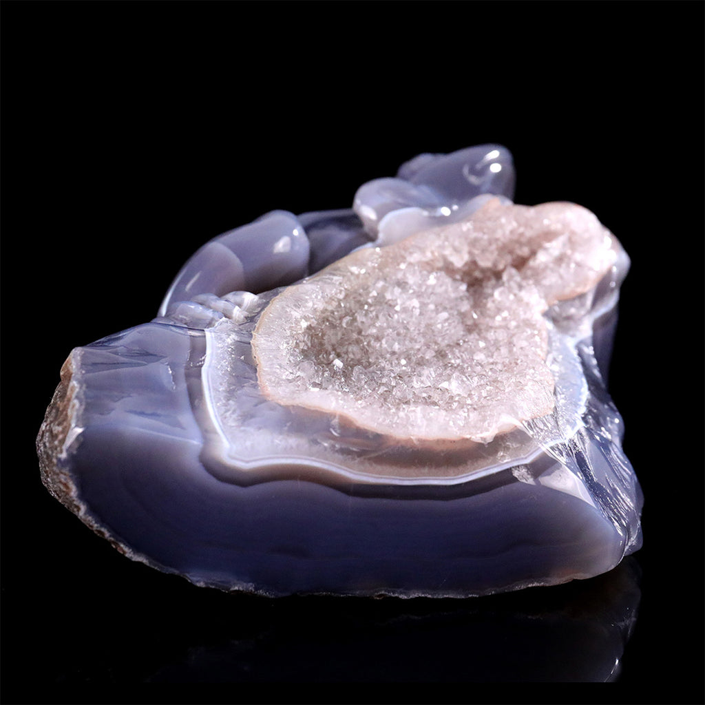4.2"Quartz Cluster Agate Frog Carving  #GDC0023