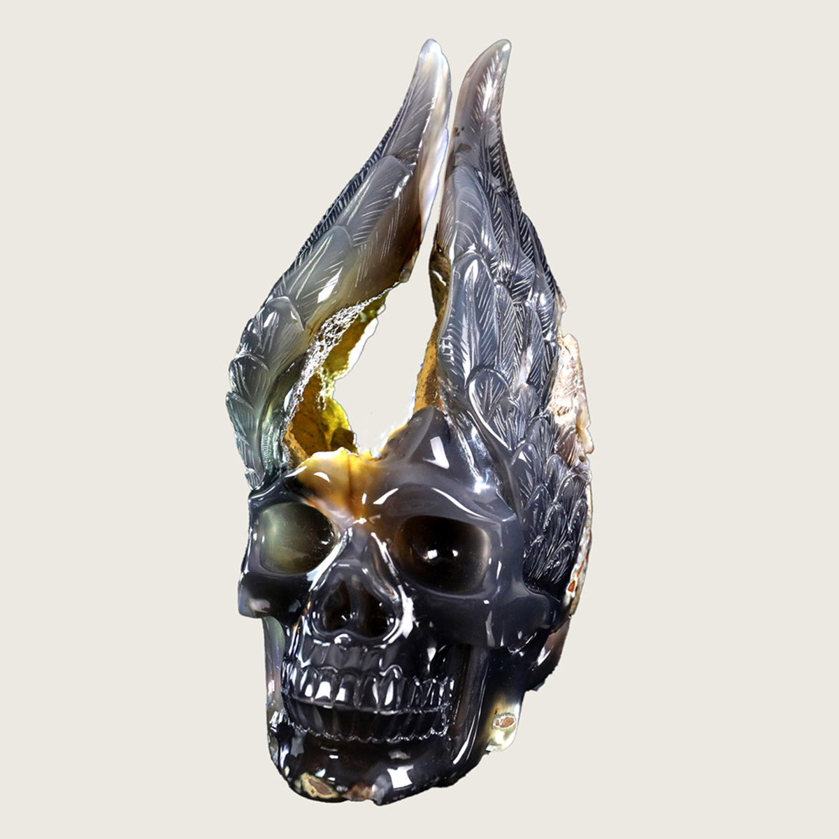 5.2" Geode Agate Huge Skull Carving  #SCS0006