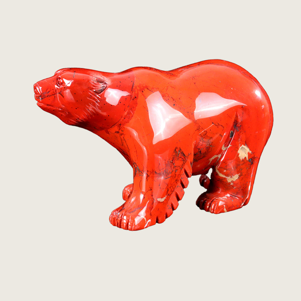 6.5" Red Jasper Polar Bear Carving  #CTC0051
