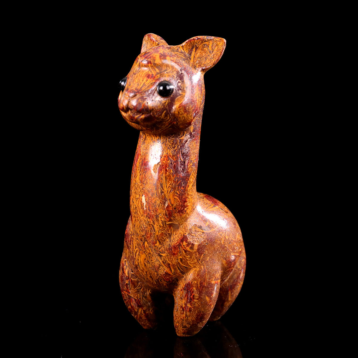 1.4" Elephant Skin Jasper Alpaca Carving  #CHA0030