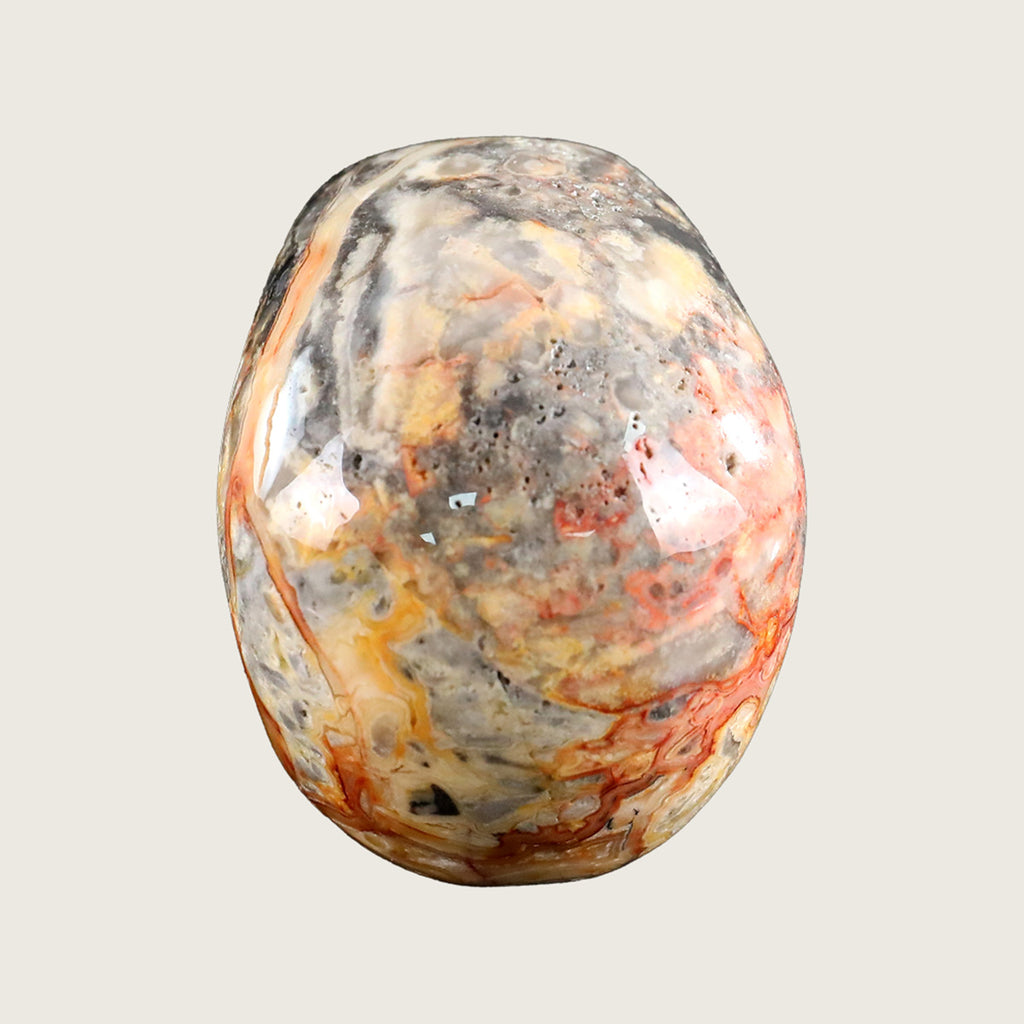 3.0" Crazy Agate Human Skull Carving  #SKH30001