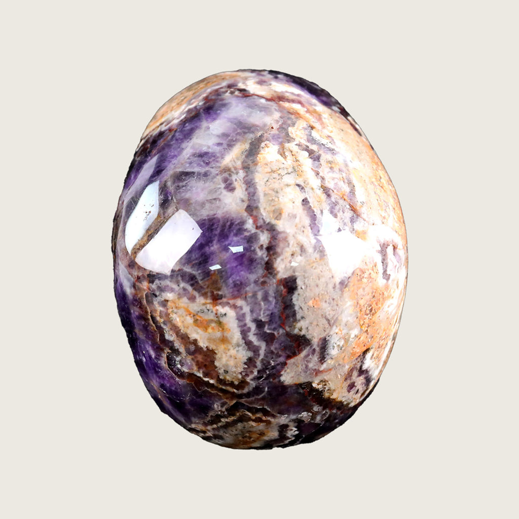 4.5" Chevron Amethyst Human Skull Carving  #SKH45002