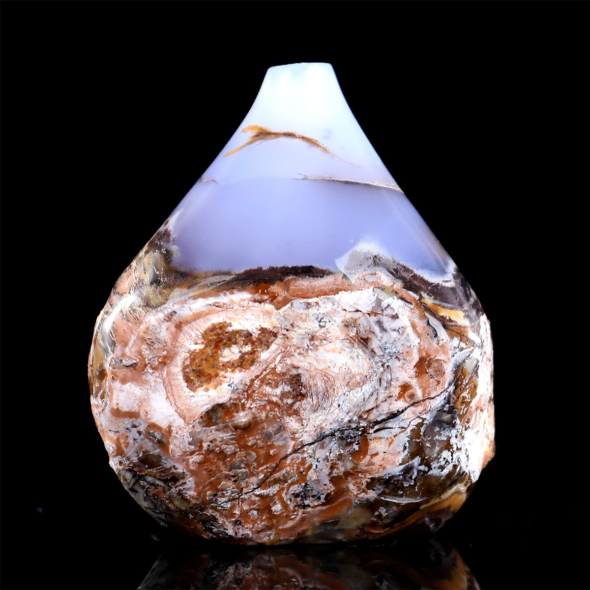 3.3" Blue Chalcedony Crystal Vase Carving  #CHA0036