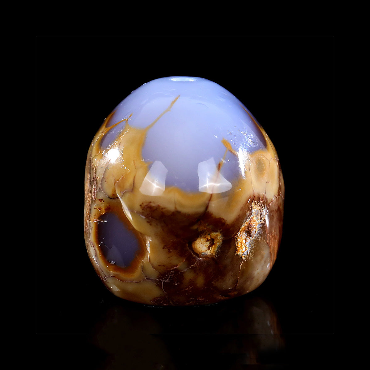 3.6" Blue Chalcedony Crystal Vase Carving  #CHA0037