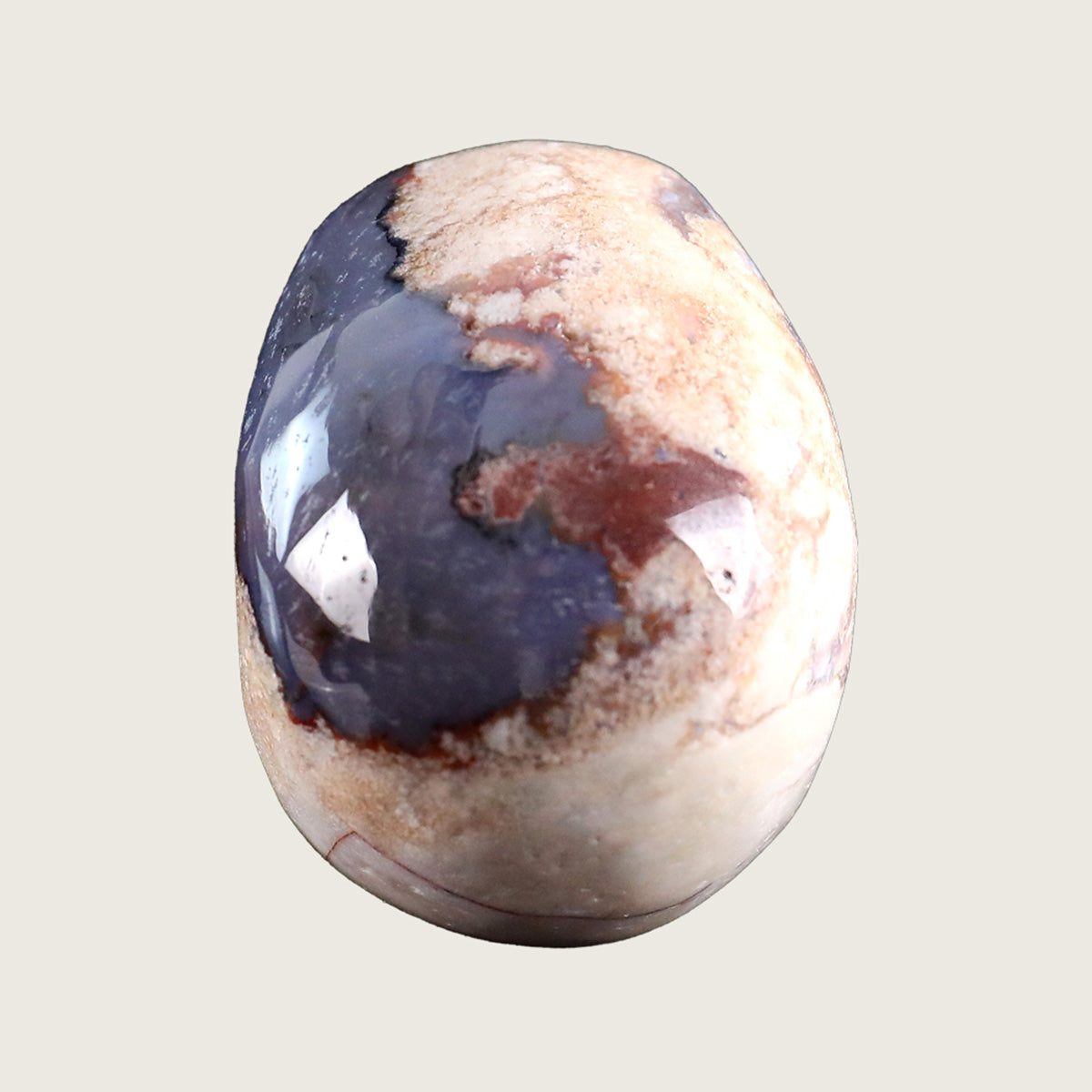 2.2" Blue Flower Agate Human Skull Carving  #SKH22003