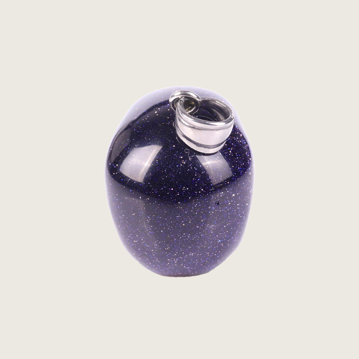 1.1" Blue Goldstone Skull Pendant Carving  #CSC0022