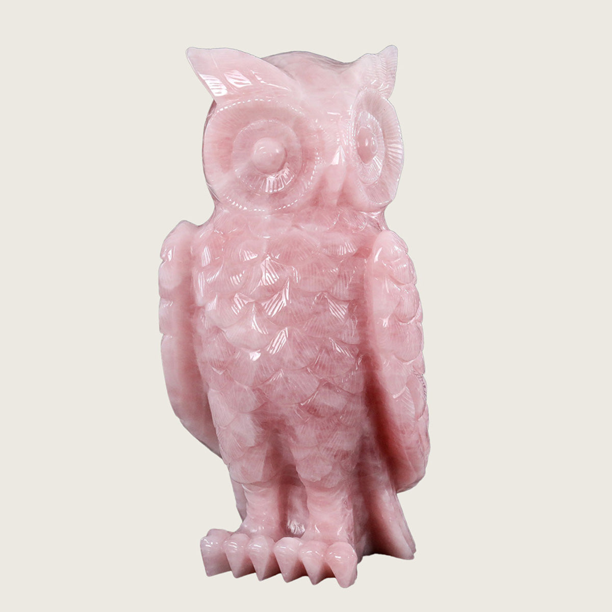 5.8" Rose Quartz Owl Carving  #CTC0017
