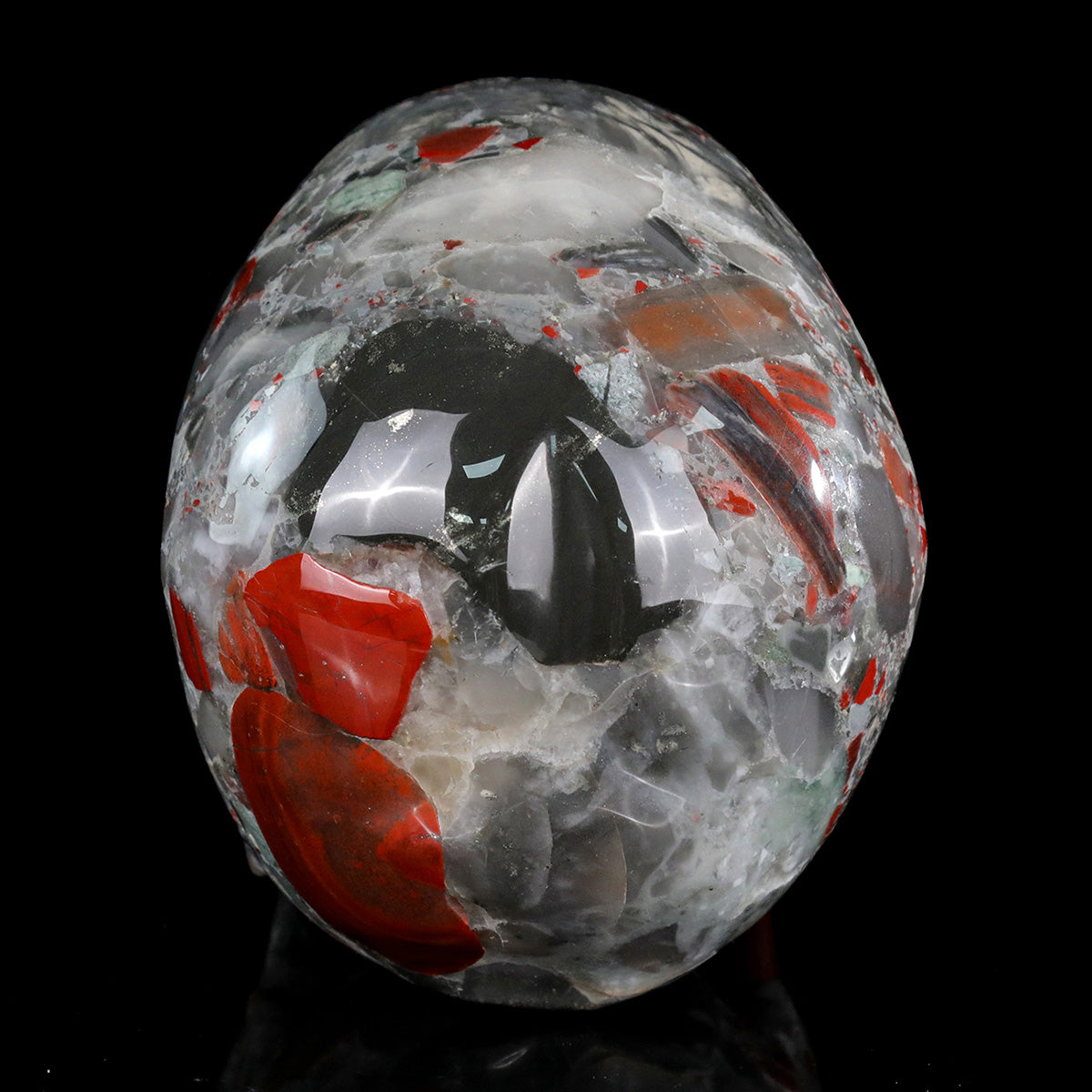 6.8" African Bloodstone Crystal Skull Carving  #SCS0026