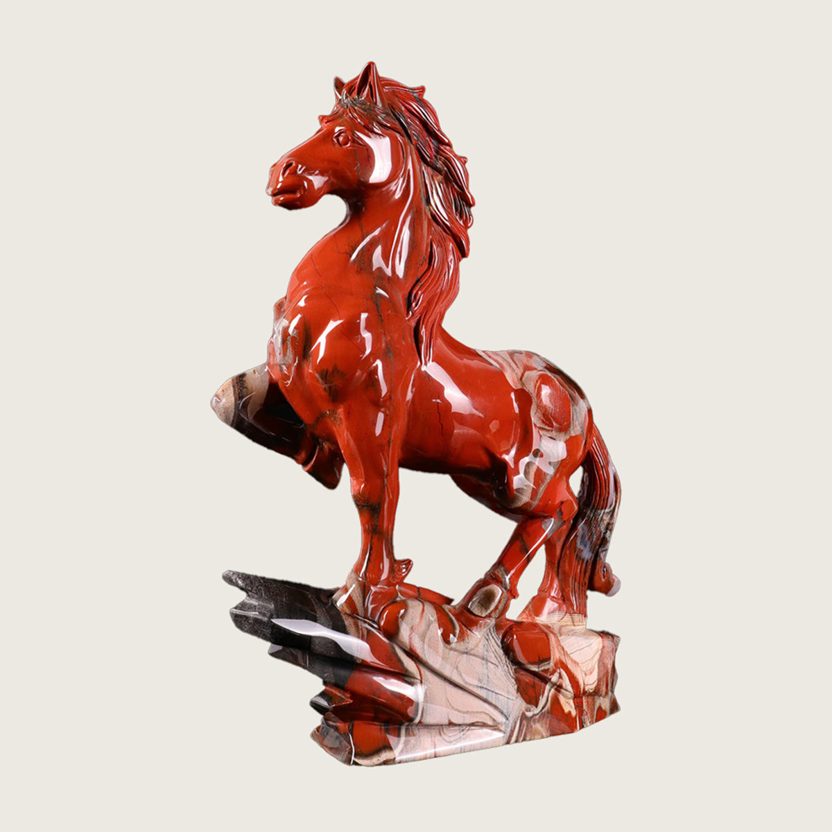 8.5" Red Jasper Standing Horse Carving  #CTC0047