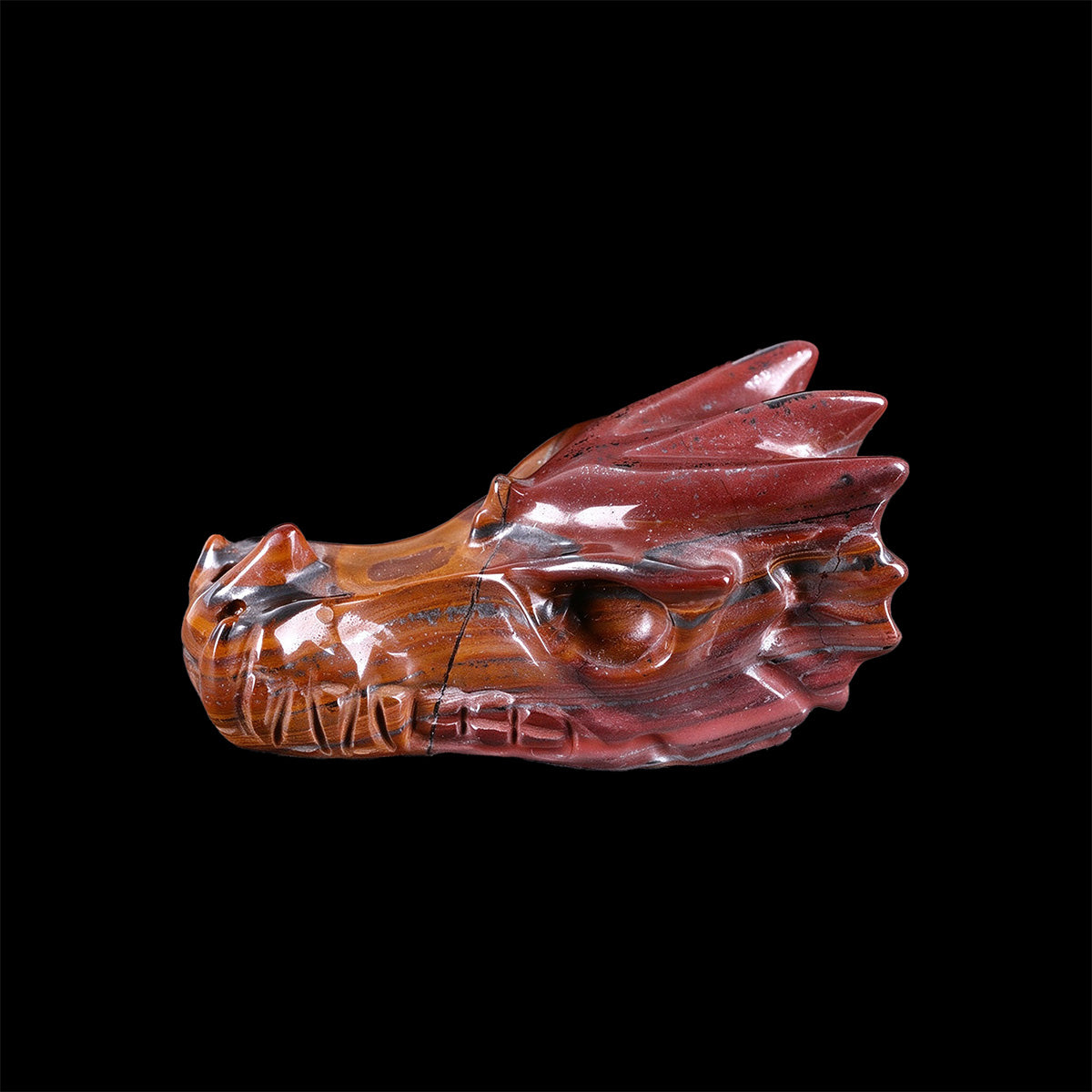 3.0" Tiger Iron Dragon Skull Carving  #CSC0048