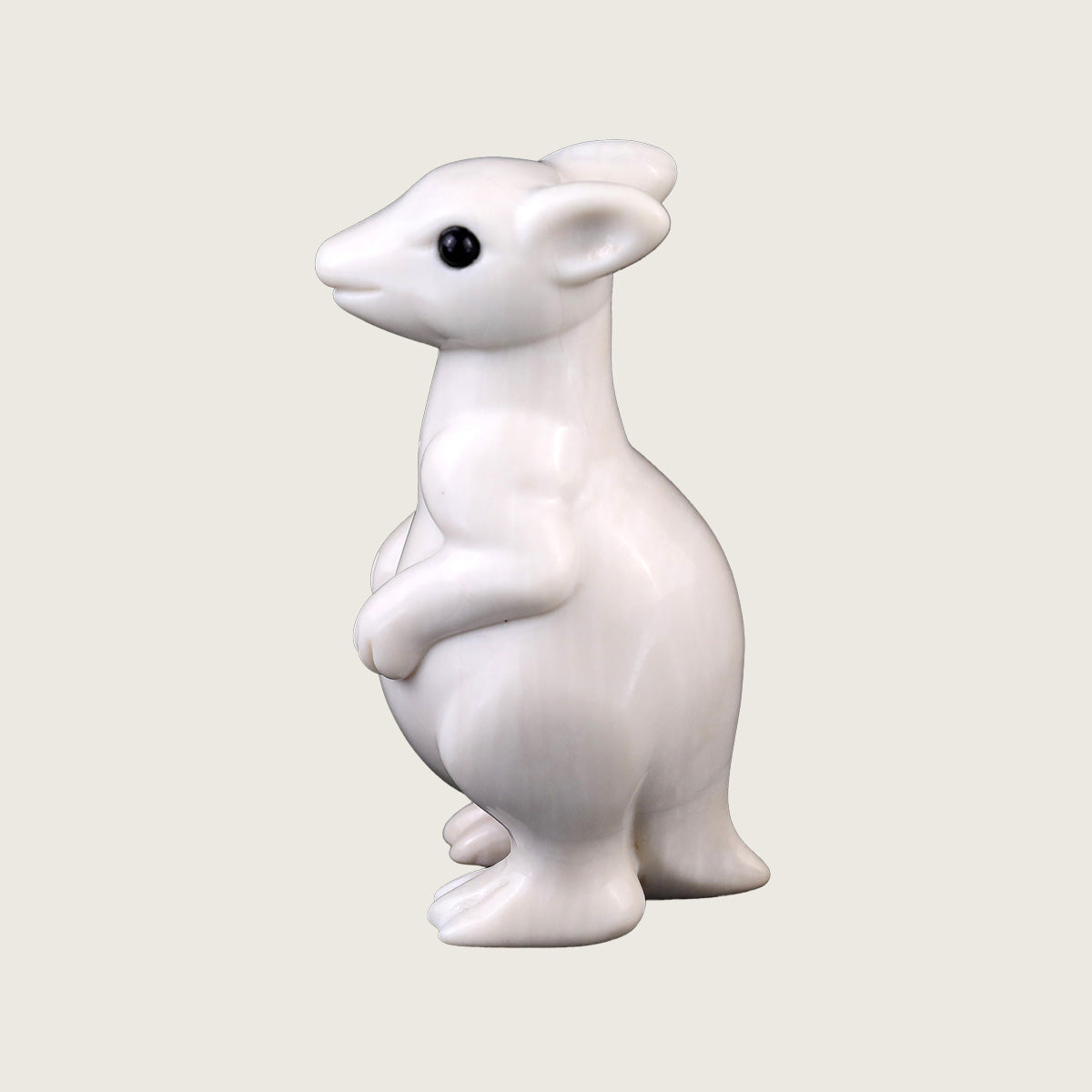 1.9" Ivory Jade Kangaroo Carving  #CHA0006
