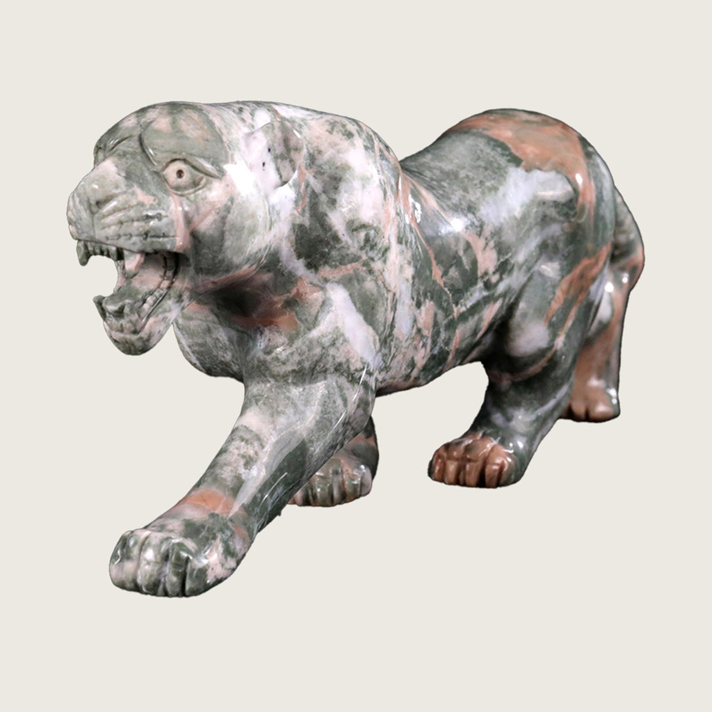 9.0" Jiulong Jade Leopard Carving  #CTC0056