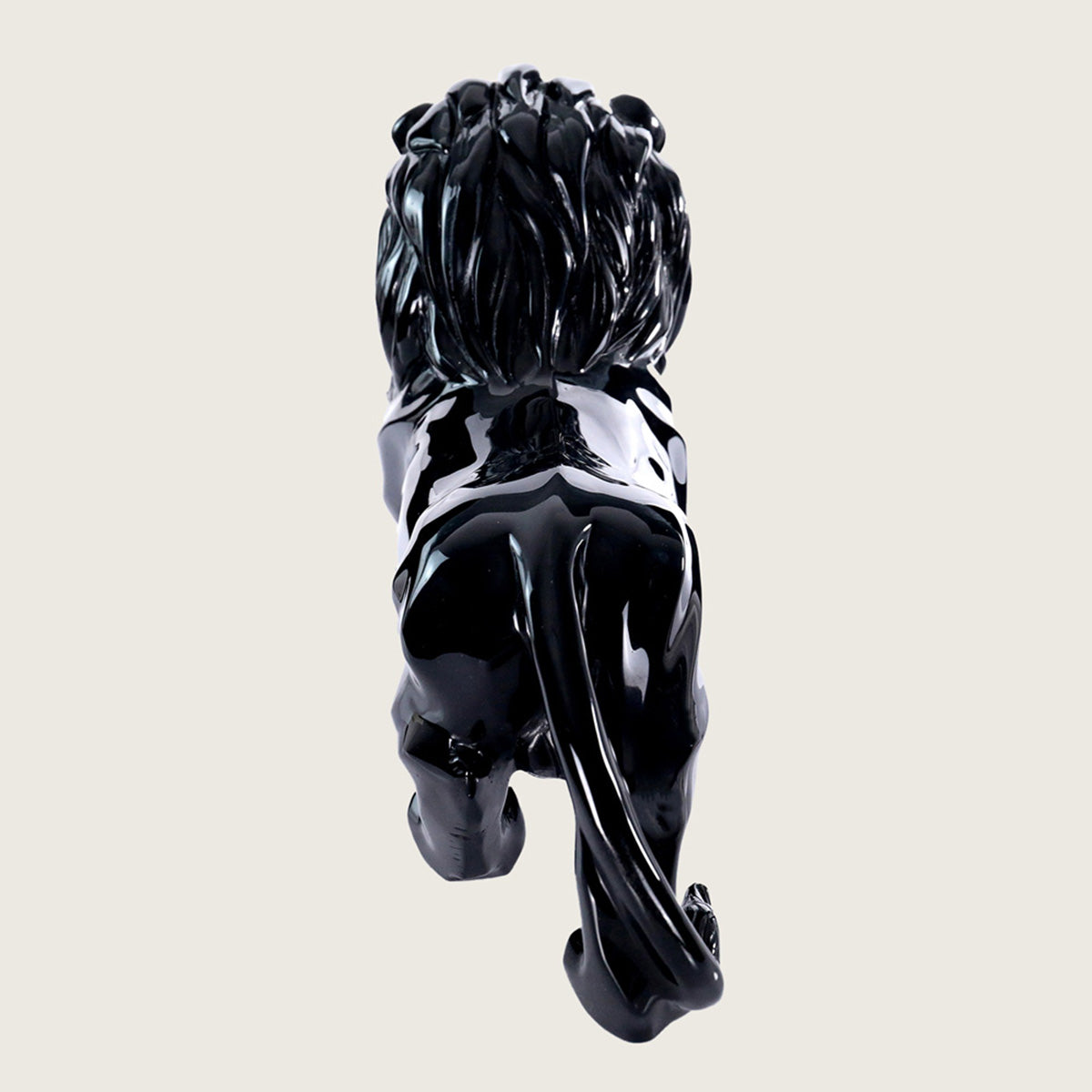 14.5" Black Obsidian Lion Carving  #CTC0010