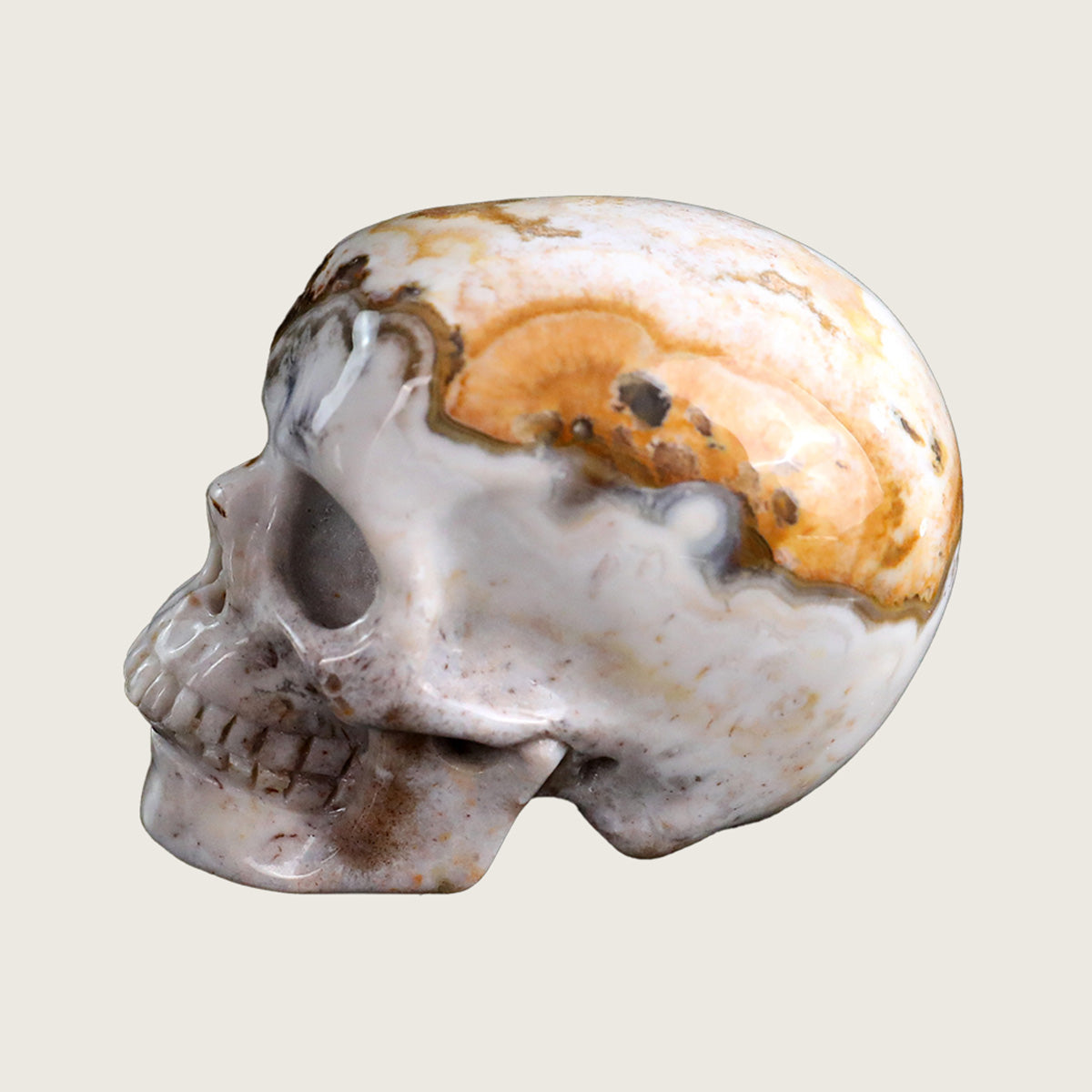 2.2" Red Lace Agate Crystal Skull Carving  #SKH22045