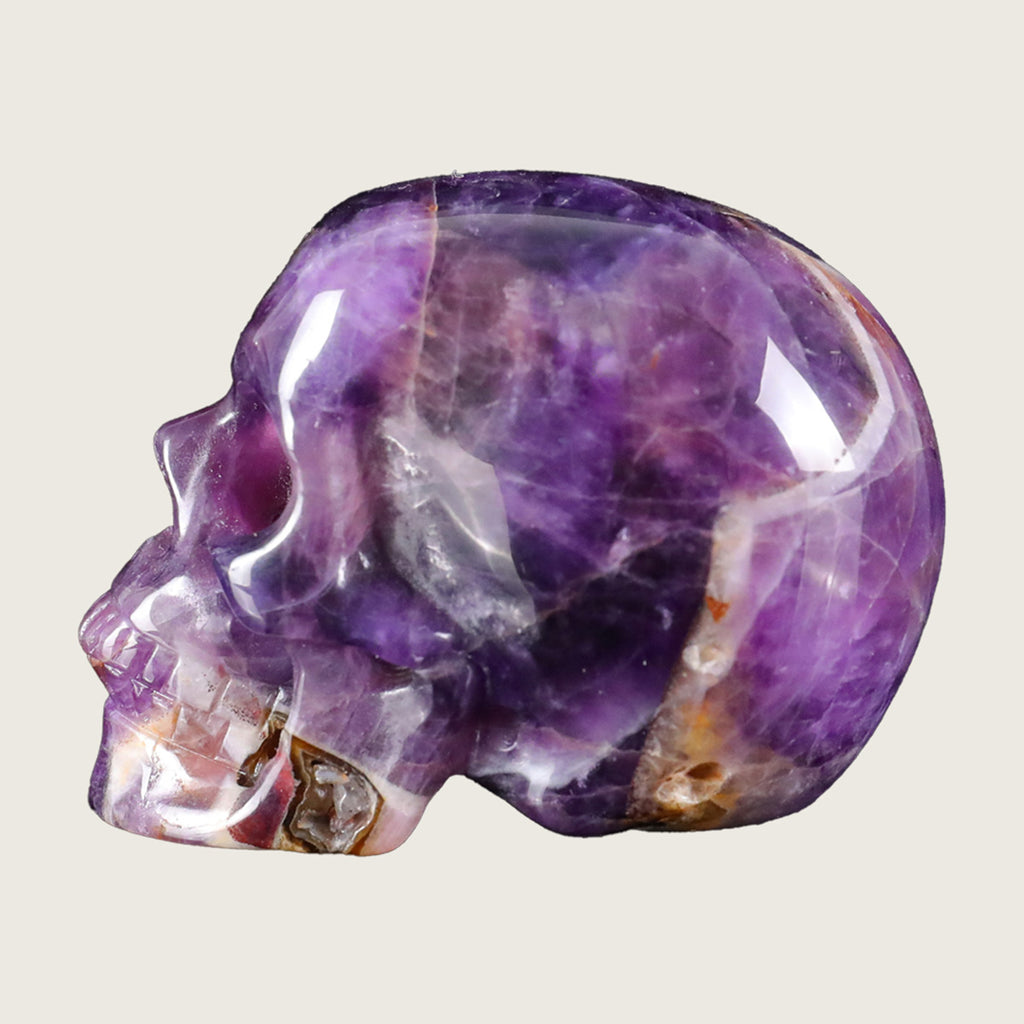 2.2" Amethyst Human Skull Carving  #SKH22020