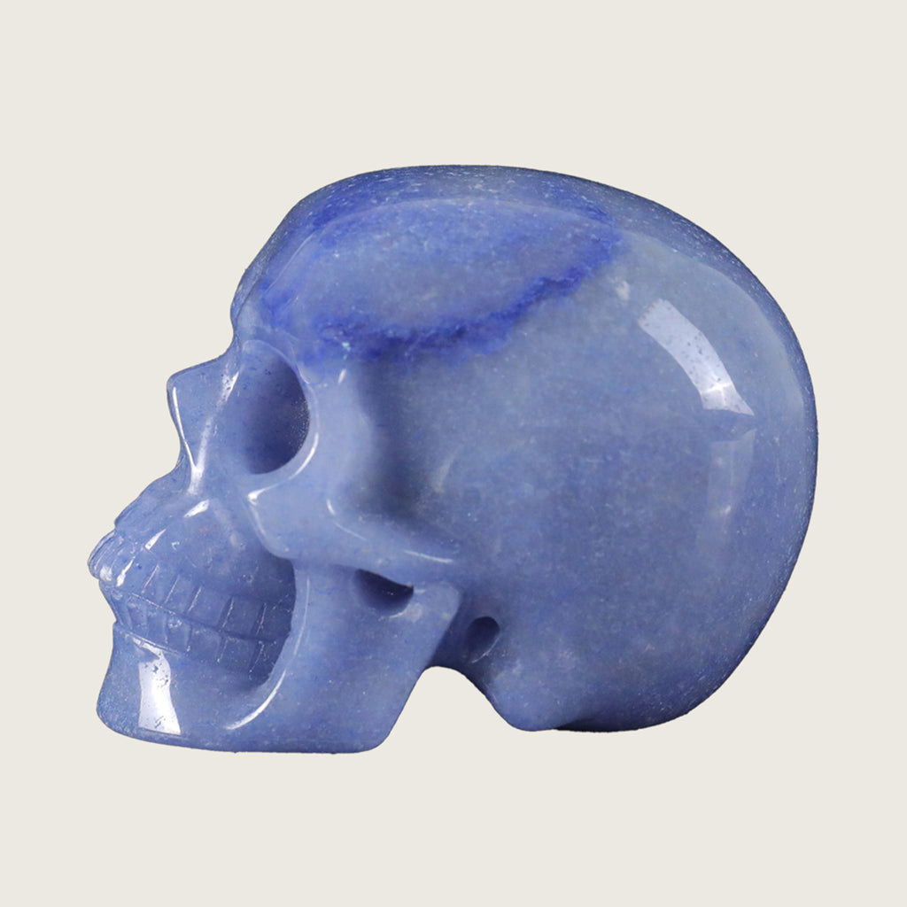 2.2" Blue Aventurine Crystal Skull Carving  #SKH22062