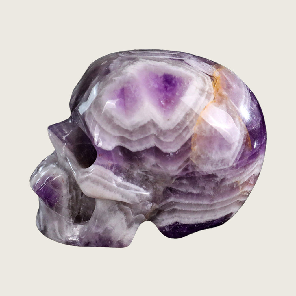 3.0" Dream Amethyst Crystal Skull Carving  #SKH30028