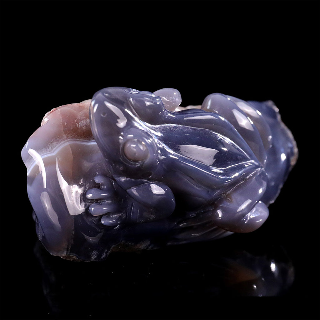 4.2"Quartz Cluster Agate Frog Carving  #GDC0023