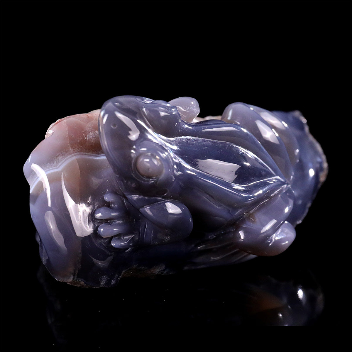 4.2"Quartz Cluster Agate Frog Carving  #GDC0023