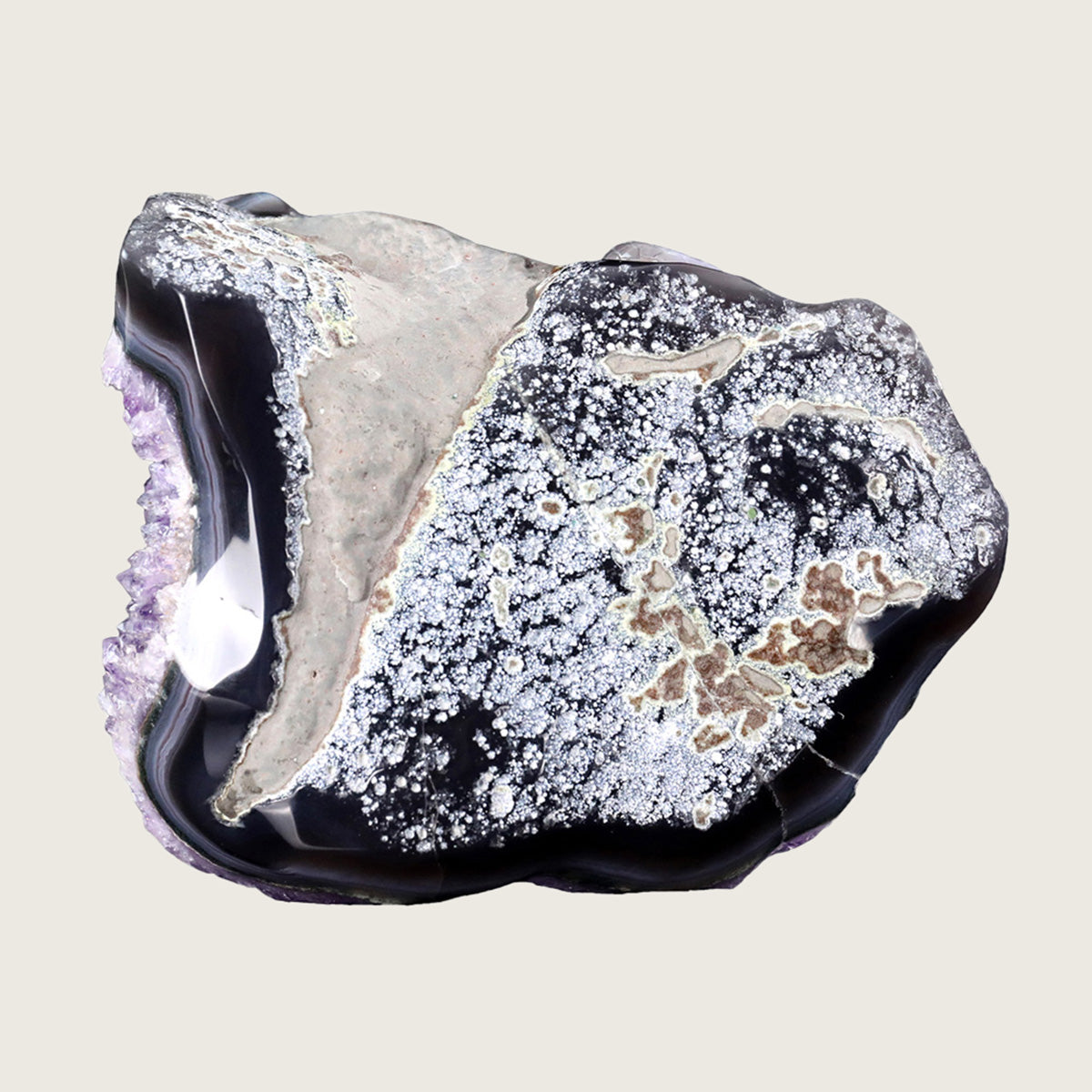 7.5" Druzy Agate Geode Carving  #GDC0006