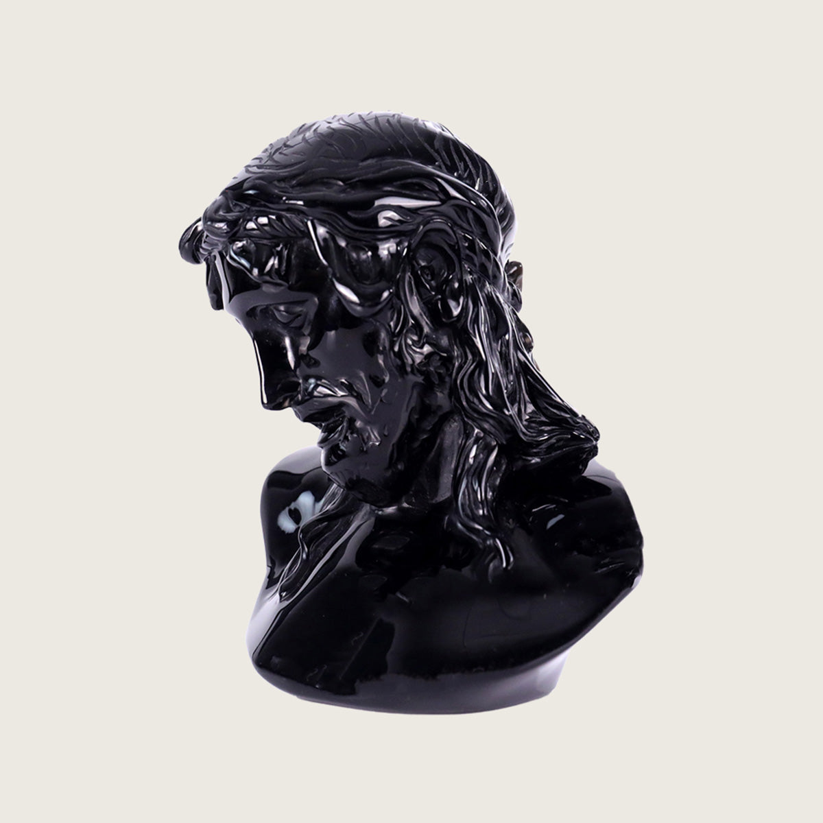 4.2" Black Obsidian Christ Carving  #CTC0054