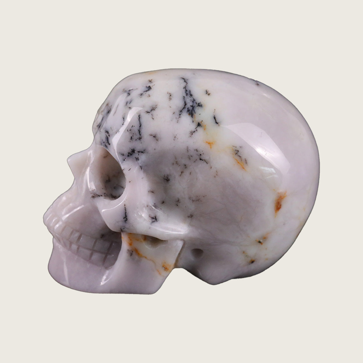 2.2" White Opal Crystal Skull Carving  #SKH22030