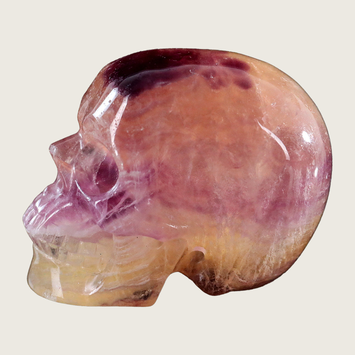 3.0" Fluorite Human Skull Carving  #SKH30011