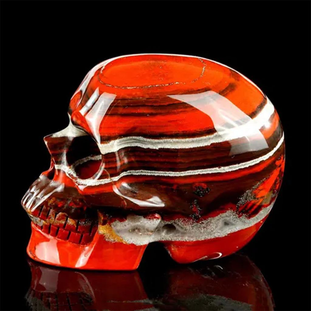 3.0" Red Jasper Crystal Skull Carving  #SKH30120