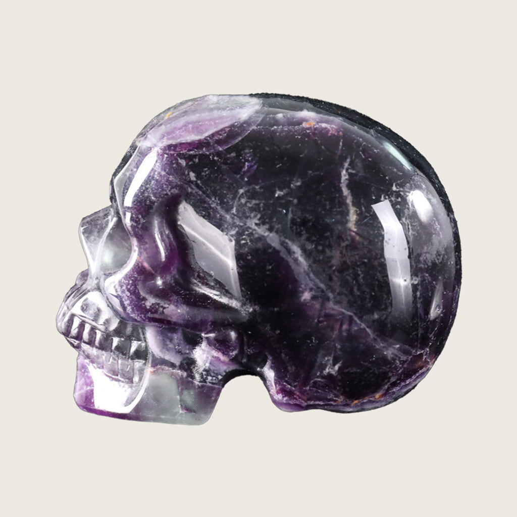 3.0" Fluorite Crystal Skull Carving  #SKH30074