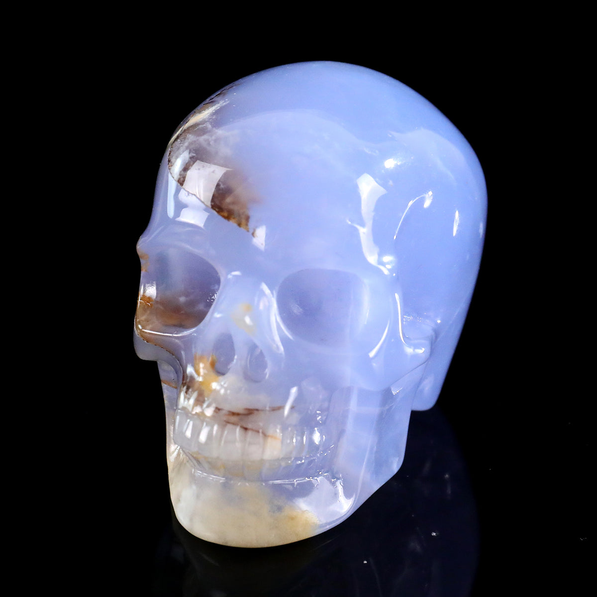 3.0" Blue Chalcedony Crystal Skull Carving  #SKH30105