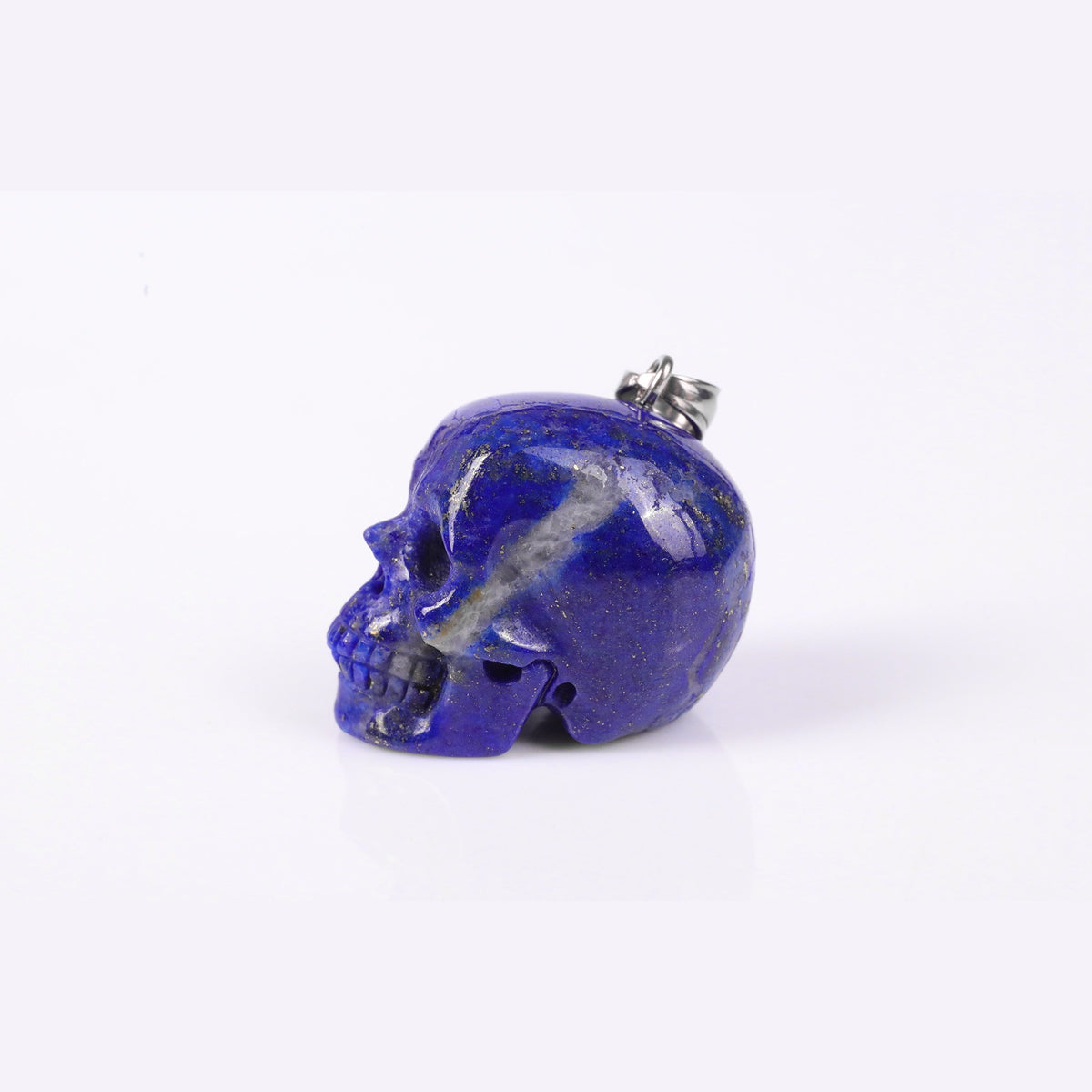 1.1" Lapis Lazuli Skull Pendant Carving  #CSC0052