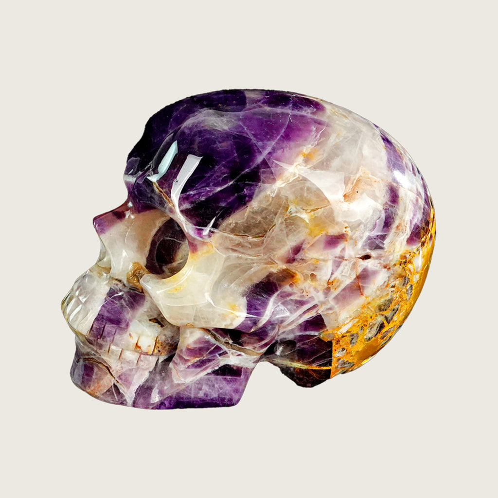 4.5" Dream Amethyst Crystal Skull Carving  #SKH45023