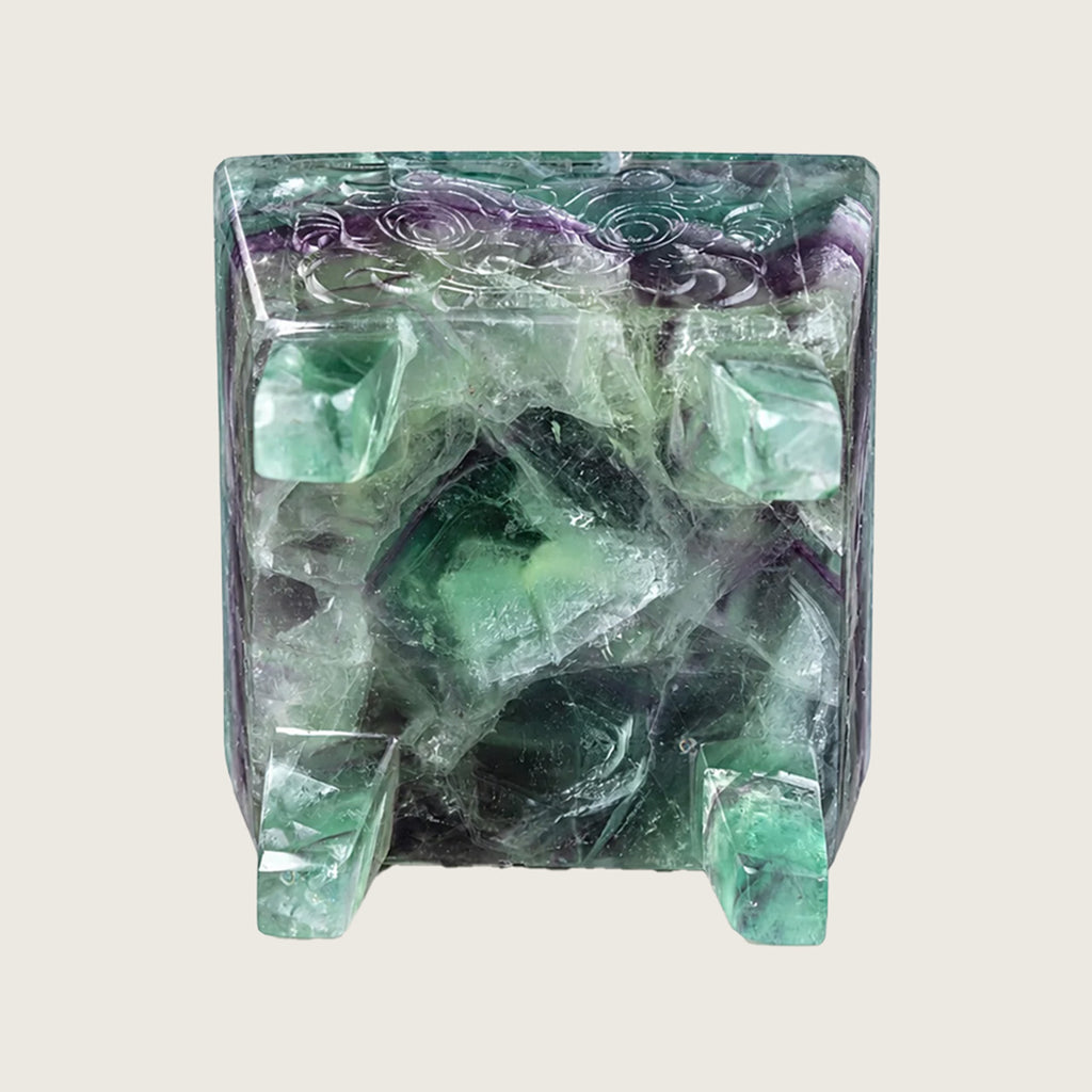 4.3" Fluorite Crystal Censer Carving  #CTC0046